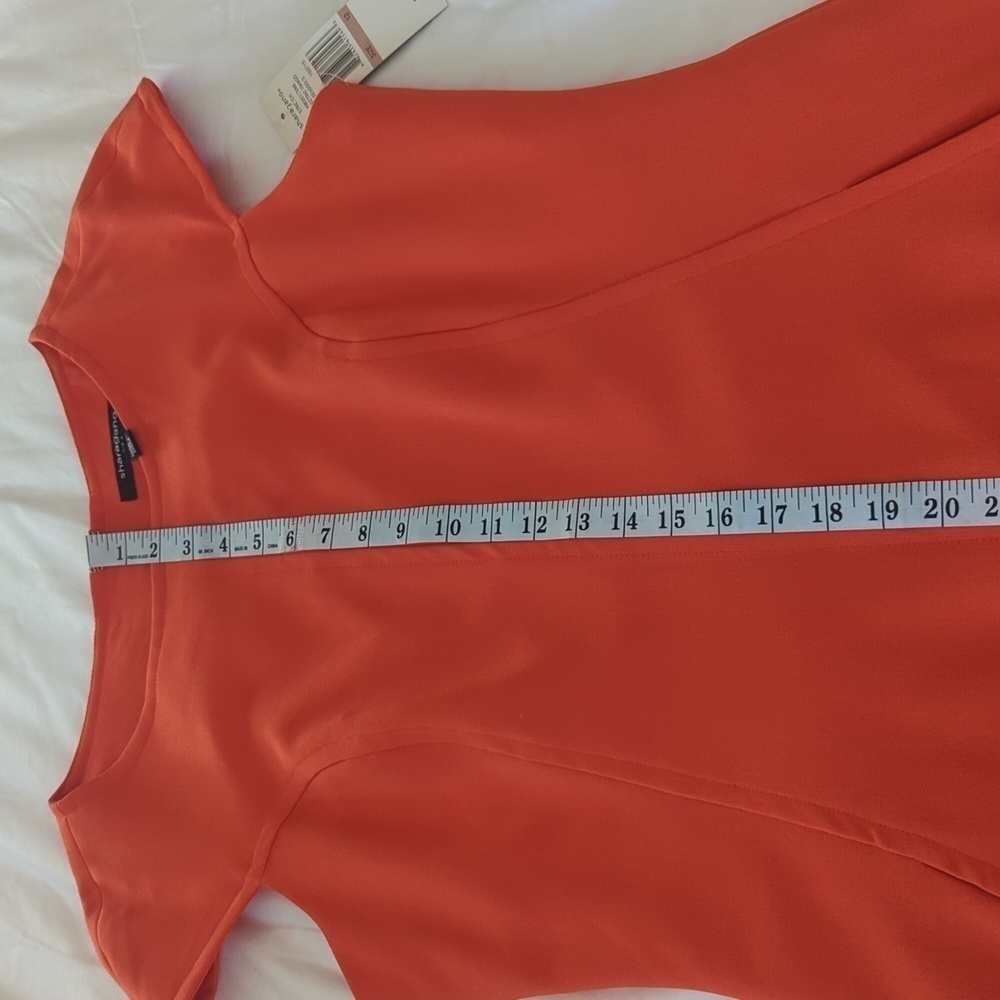 Sharagano stretch Women's size 12 orange dress. - Picture 7 of 10